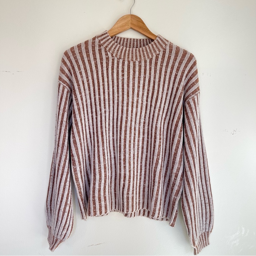 B. Loved & Co oversized striped balloon sleeve sweater in rust